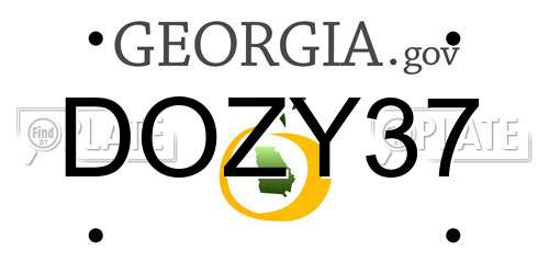 DOZY37 Georgia License Plate
