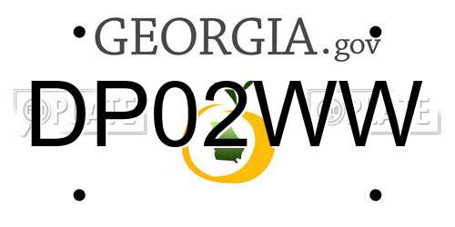 DP02WW Georgia License Plate