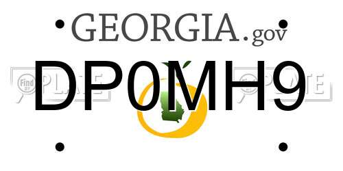 DP0MH9 Georgia License Plate