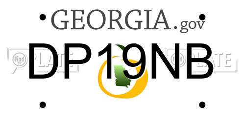 DP19NB Georgia License Plate