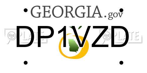 DP1VZD Georgia License Plate