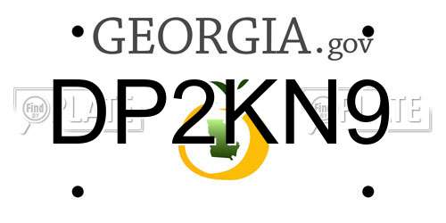 DP2KN9 Georgia License Plate