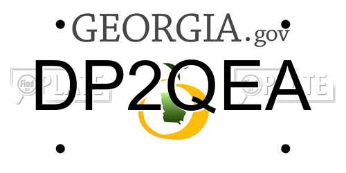 DP2QEA Georgia License Plate