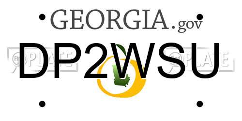 DP2WSU Georgia License Plate