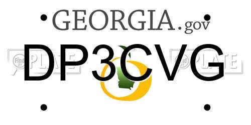 DP3CVG Georgia License Plate