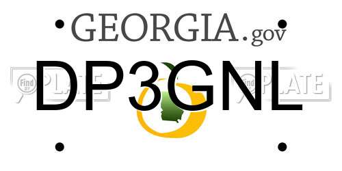 DP3GNL Georgia License Plate