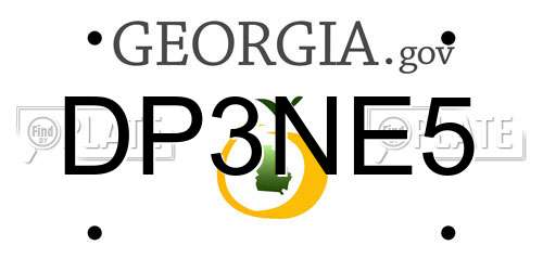 DP3NE5 Georgia License Plate