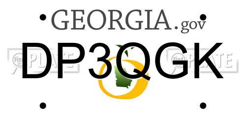 DP3QGK Georgia License Plate