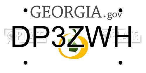 DP3ZWH Georgia License Plate