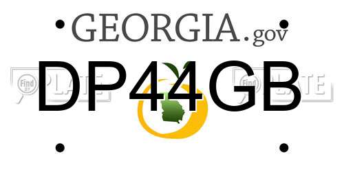 DP44GB Georgia License Plate
