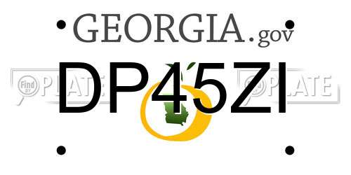 DP45ZI Georgia License Plate