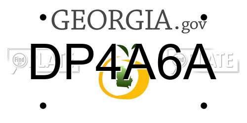 DP4A6A Georgia License Plate