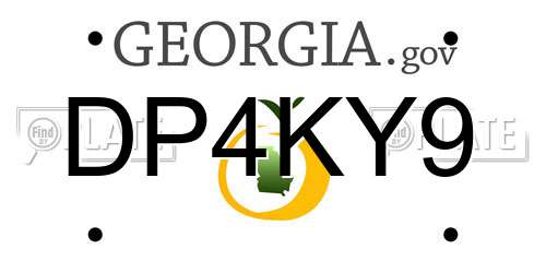 DP4KY9 Georgia License Plate