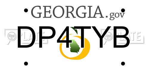DP4TYB Georgia License Plate