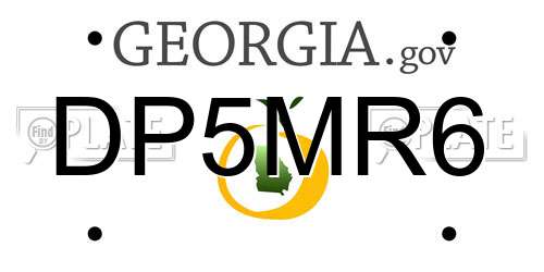 DP5MR6 Georgia License Plate