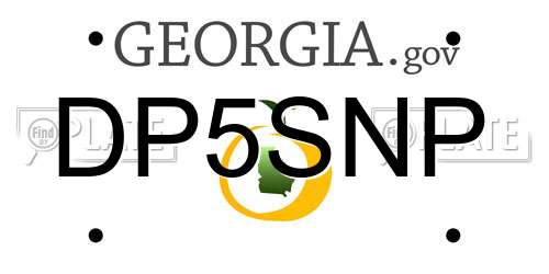 DP5SNP Georgia License Plate