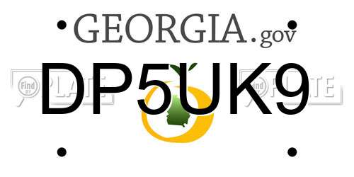 DP5UK9 Georgia License Plate