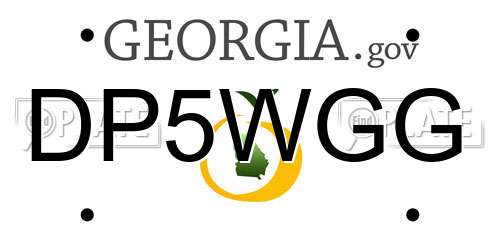 DP5WGG Georgia License Plate