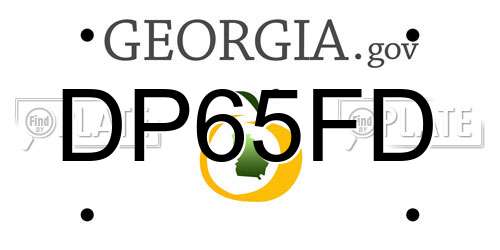 DP65FD Georgia License Plate