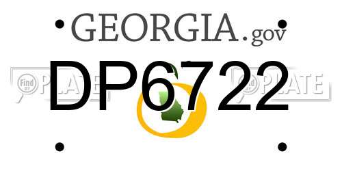 DP6722 Georgia License Plate