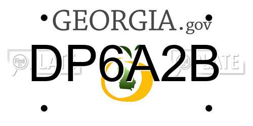 DP6A2B Georgia License Plate