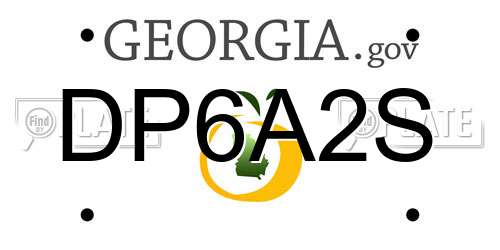 DP6A2S Georgia License Plate