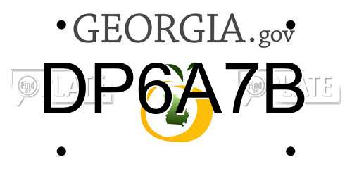 DP6A7B Georgia License Plate