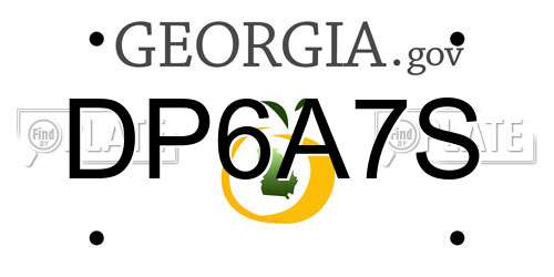 DP6A7S Georgia License Plate
