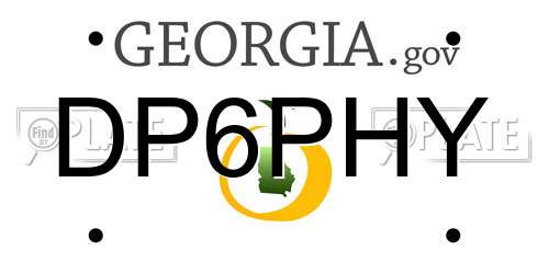 DP6PHY Georgia License Plate