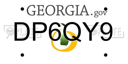 DP6QY9 Georgia License Plate