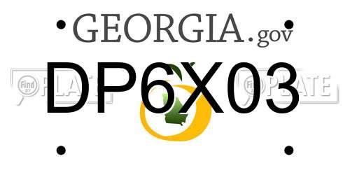 DP6X03 Georgia License Plate