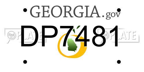 DP7481 Georgia License Plate