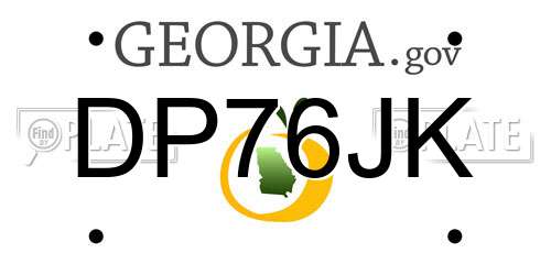DP76JK Georgia License Plate