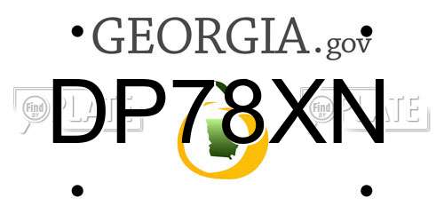 DP78XN Georgia License Plate