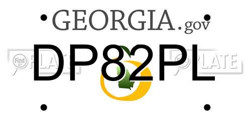 DP82PL Georgia License Plate