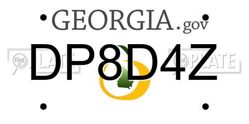 DP8D4Z Georgia License Plate