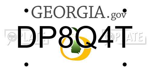 DP8Q4T Georgia License Plate