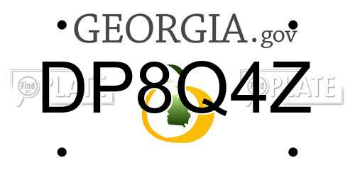 DP8Q4Z Georgia License Plate