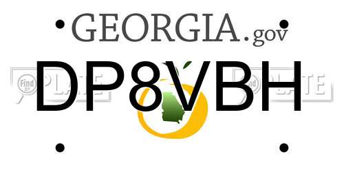 DP8VBH Georgia License Plate
