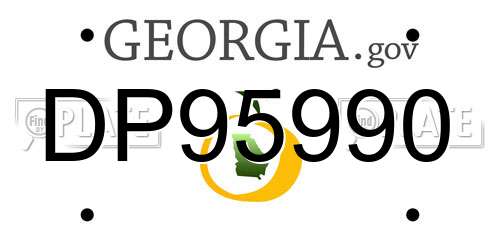 DP95990 Georgia License Plate