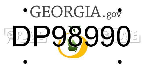 DP98990 Georgia License Plate