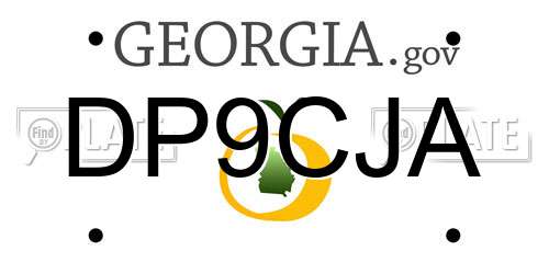 DP9CJA Georgia License Plate