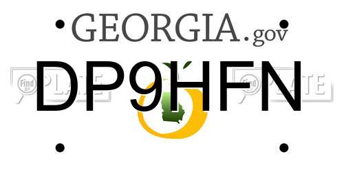 DP9HFN Georgia License Plate
