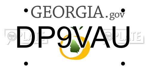 DP9VAU Georgia License Plate