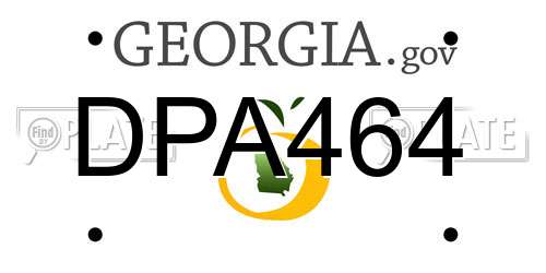 DPA464 Georgia License Plate