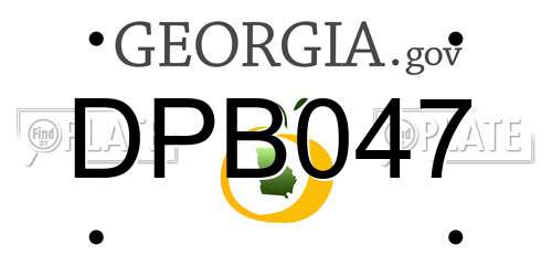 DPB047 Georgia License Plate