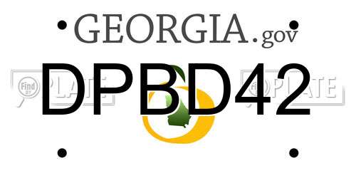 DPBD42 Georgia License Plate