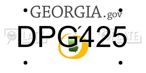 DPG425 Georgia License Plate