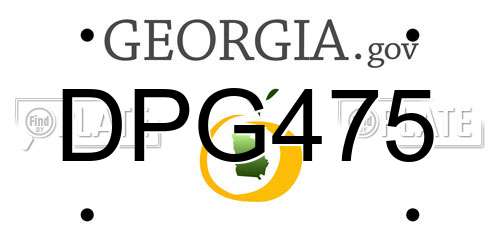 DPG475 Georgia License Plate