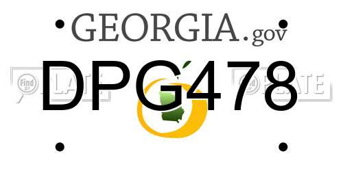 DPG478 Georgia License Plate